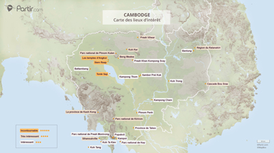 Carte touristique Cambodge